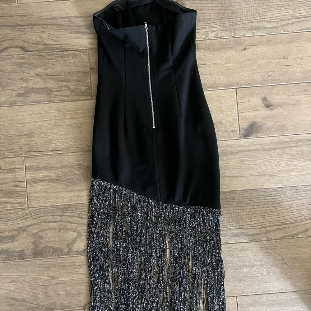 Superdown Black Strapless Fringe Dress - Picture 7 of 8